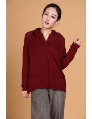红色福禄威尔针织开衫 时尚与舒适的完美融合